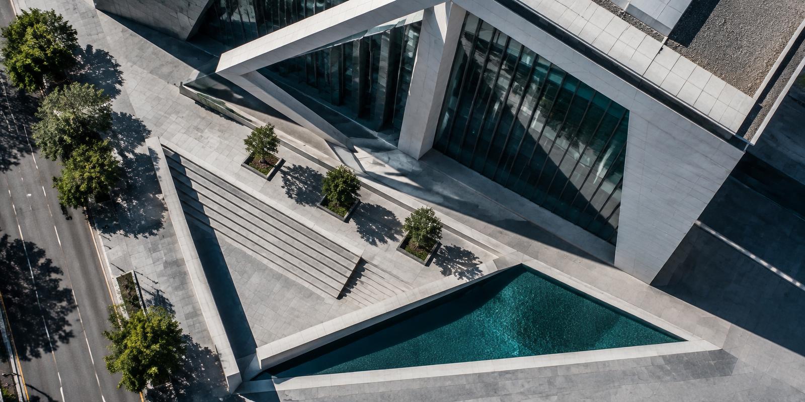 Contemporary African architecture seen from above